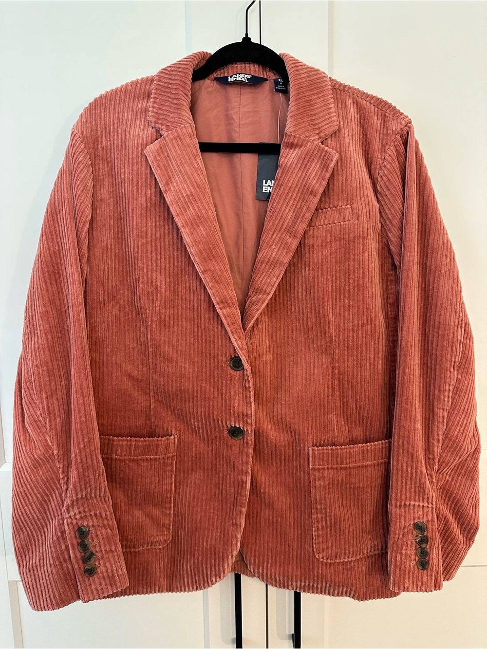 Lands End Wide Wale Corduroy Blazer, Dusty Brick, size XL 18, NWT